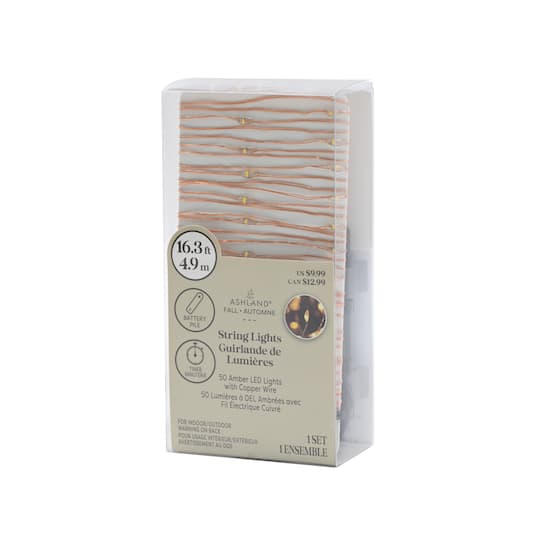 50ct. Amber LED String Lights by Ashland®